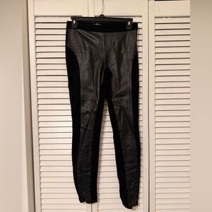 Black Leather Panel Leggings